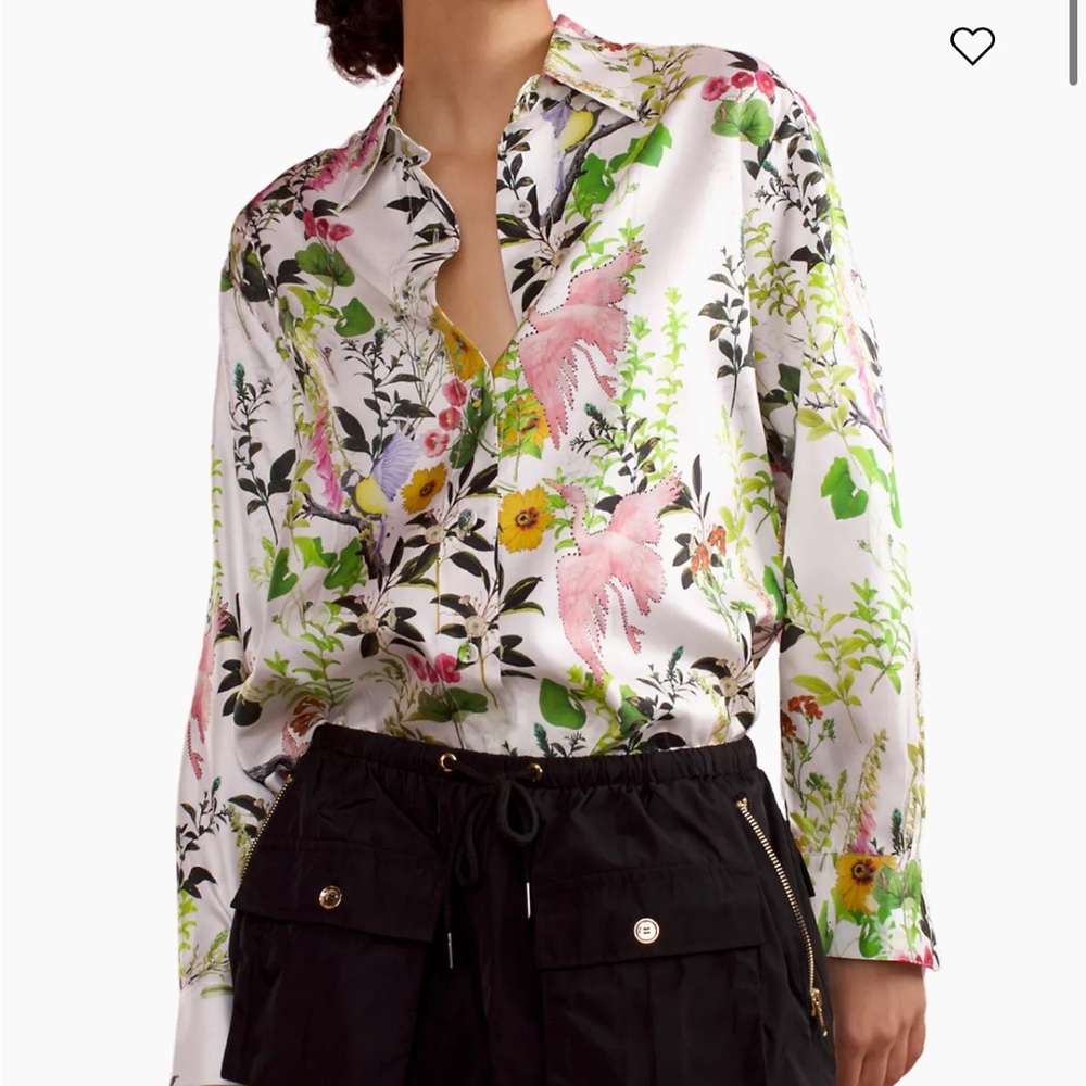 Cynthia rowley silk floral button down XS NWT